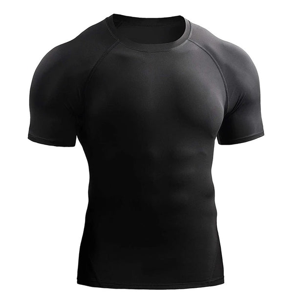 Workout Clothes Short Sleeve Men Quick Drying Clothes Exercise Running T-shirt