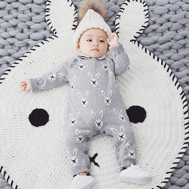 Babies' Knit Jumpsuit Spring And Autumn Sweater