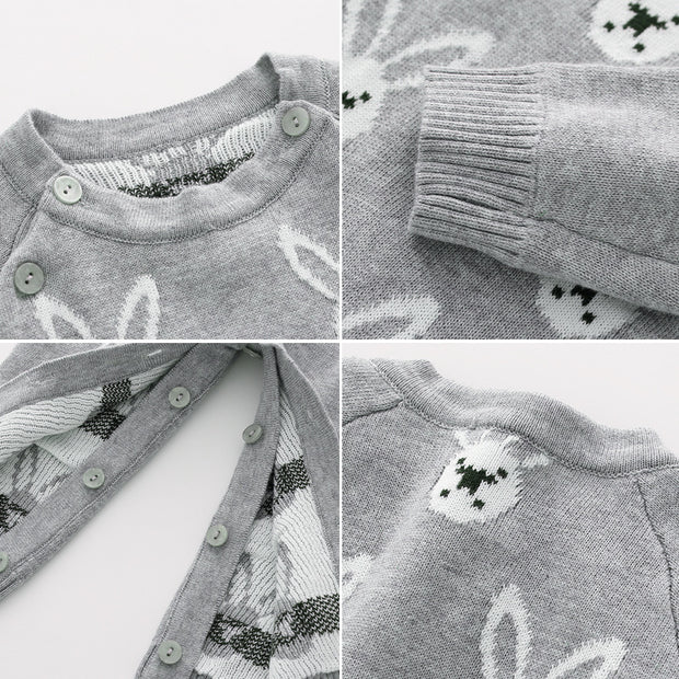 Babies' Knit Jumpsuit Spring And Autumn Sweater