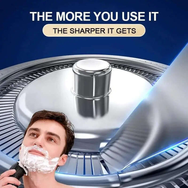 3-in-1 Electric Razor for Men with Trimmer and Shaver, featuring a close-up of the rotary shaver blade.
