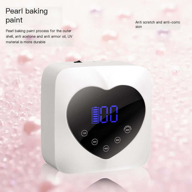 X20 Wireless Nail Lamp with Rechargeable Lithium Battery showcasing its pearl baking paint design.