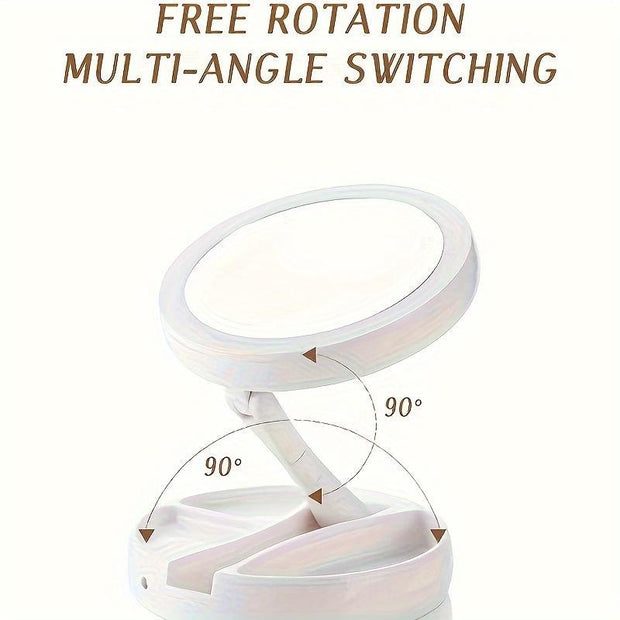 LED Illuminated Makeup Mirror, High-definition Desktop Vanity Mirror, A Must-have For Girls' Dormitories And Bedrooms.