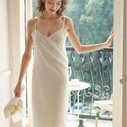 Cotton Cloth Bath Skirt Admit Bathrobe Backless Hanging