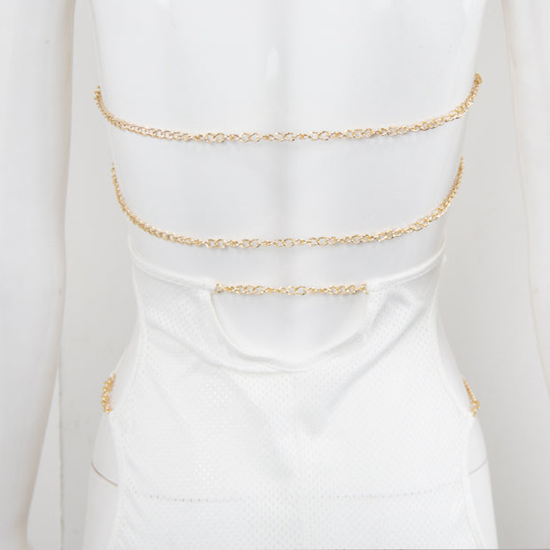 Net Cloth Hanging Neck Strap Metal Decoration Hollow Out