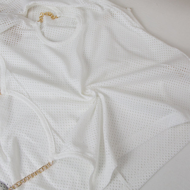 Net Cloth Hanging Neck Strap Metal Decoration Hollow Out