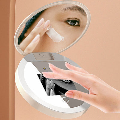 Intelligent Sunscreen UV Makeup Mirror, Handheld LED Beauty, Portable Charging, Eye Protection