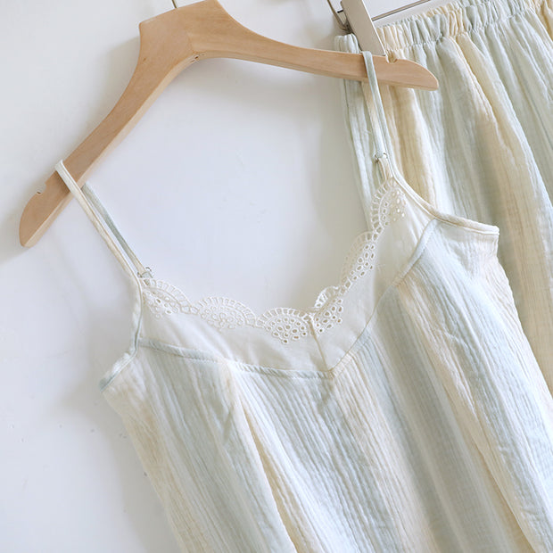 Women's Summer Cotton Cloth Two-piece Suit