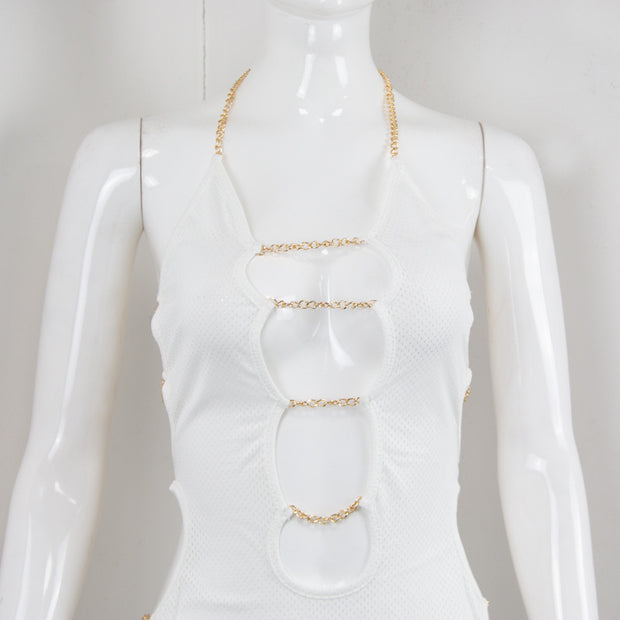 Net Cloth Hanging Neck Strap Metal Decoration Hollow Out