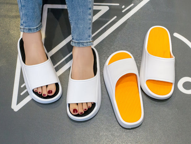 Anti-slip Thick Bottom Feces Feeling Couple Slippers