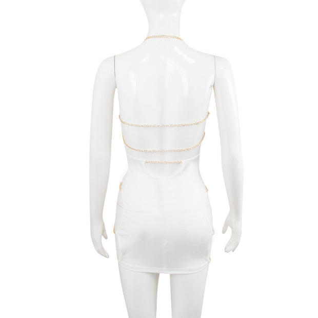 Net Cloth Hanging Neck Strap Metal Decoration Hollow Out