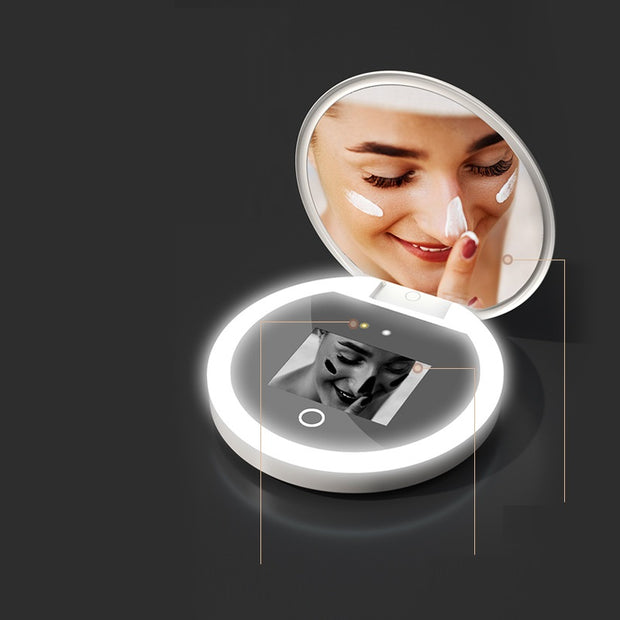 Intelligent Sunscreen UV Makeup Mirror, Handheld LED Beauty, Portable Charging, Eye Protection