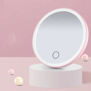 Led Fill Light Portable Makeup Small Mirror With Light Portable Dormitory Desktop Handheld Dressing