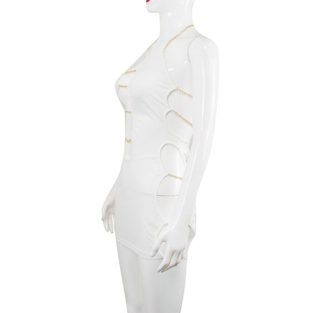 Net Cloth Hanging Neck Strap Metal Decoration Hollow Out